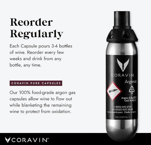 Coravin Pure Argon Capsules 6pk (brown box)